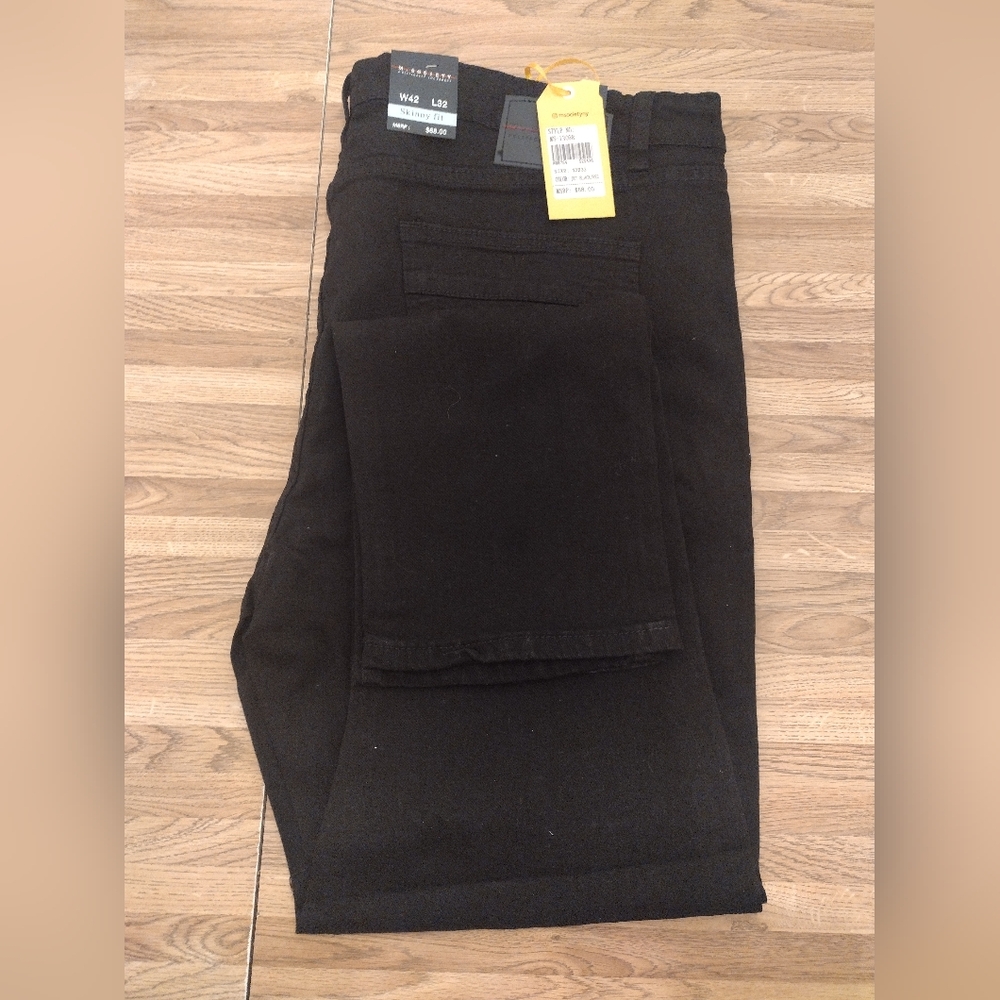Men's M. Society Black Distressed Skinny Jeans 42X32
